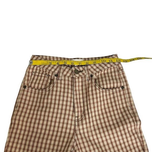 Ghana Wide Leg Flared Plaid Jeans Pants Bell Bottoms Size UK 6 US 2 High Waisted - Picture 7 of 13